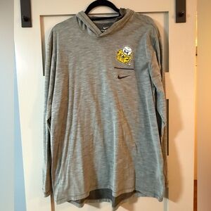 Nike Heather Gray University of Michigan Hooded Long Sleeve Shirt